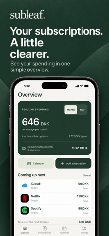 Subleaf: Subscription Tracker screenshot 1