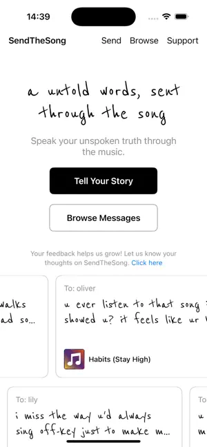 SendTheSong iPhone screenshot 1