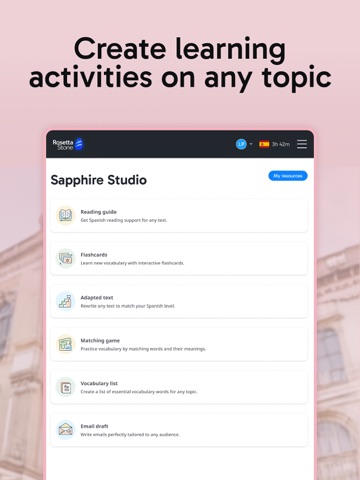 Rosetta Stone Sapphire iPad screenshot
