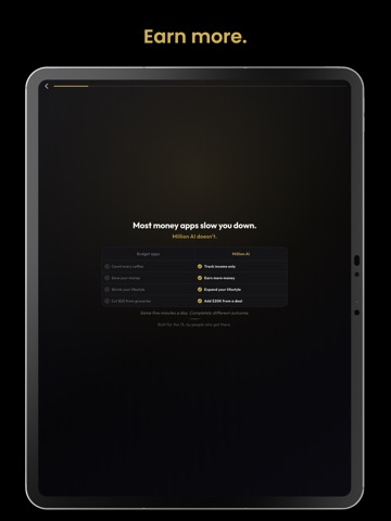 Million AI: $1M Income Tracker iPad screenshot