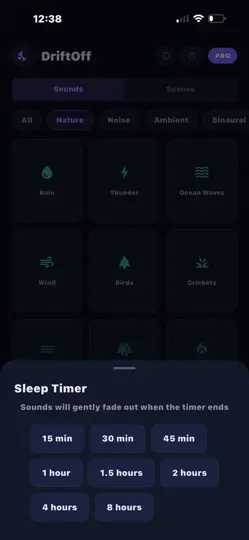 Скриншот DriftOff — Sleep Sounds на iPhone 3