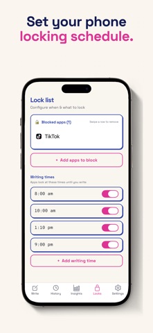 WritersLock: Journal & Block iPhone screenshot