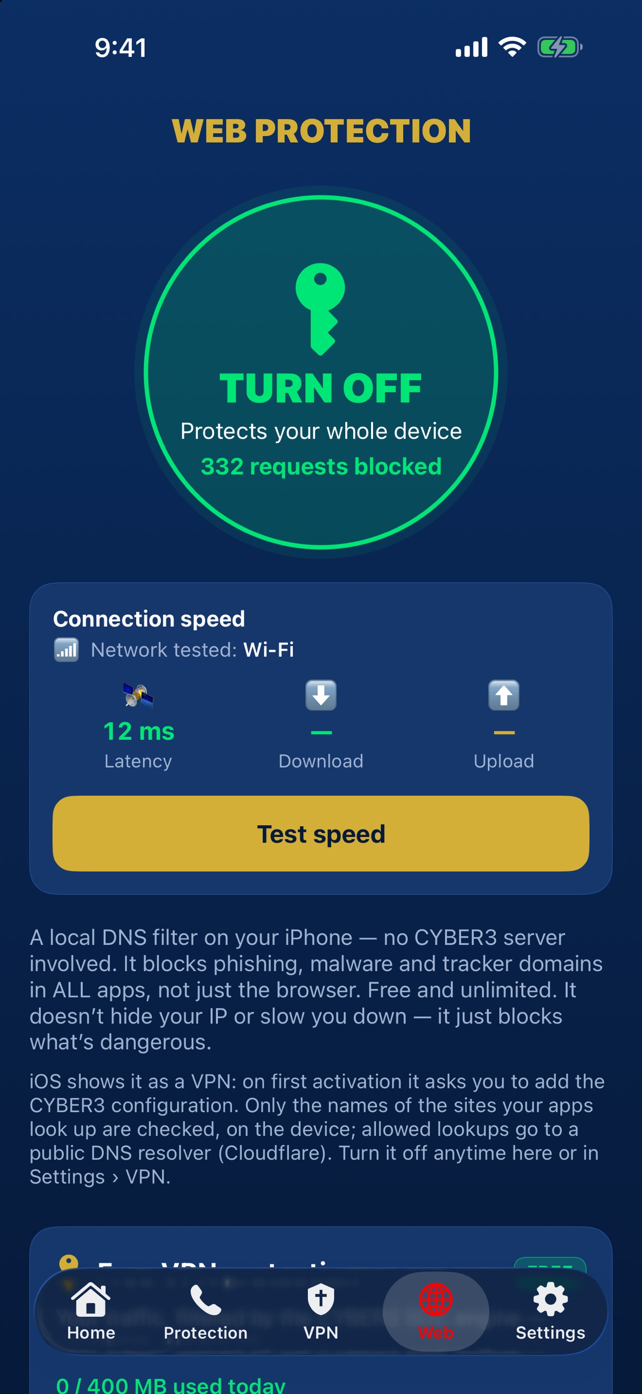 Screenshot 4 of CYBER3 - Anti-Scam Protection