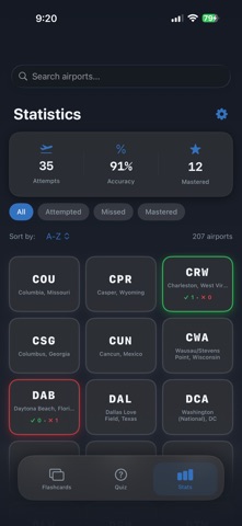 Learn Airport Codes iPhone screenshot