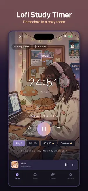 Lofi Study Timer: Focus Music screenshot 1