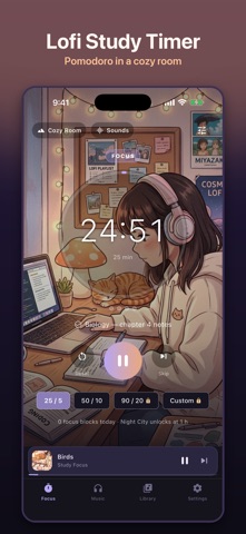 Lofi Study Timer: Focus Music Screenshot 1 of 5
