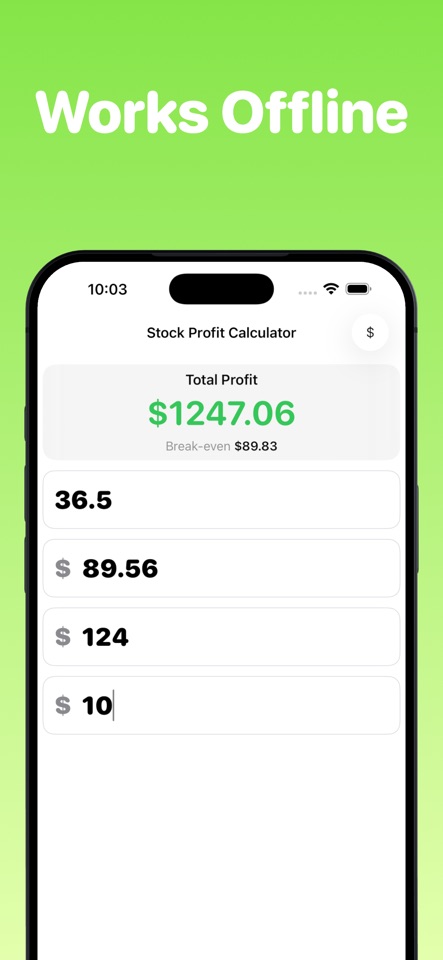 Stock Profit Loss Calculator screenshot 3
