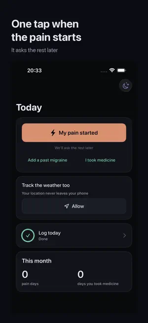 Hemra: Migraine Attack Tracker screenshot 1