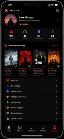 Cinemate: Movies, TV & More iPhone screenshot
