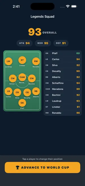 90+ Draft: Football Legends screenshot 4