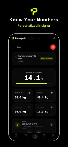 PhysiqueAI - Body Fat Tracker screenshot