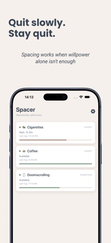 Spacer: Quit Habits Slowly Screenshot 1 of 7