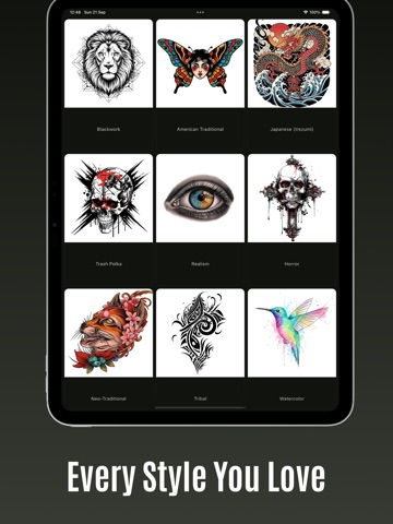 Inked: Tattoo & Piercing AI iPad screenshot