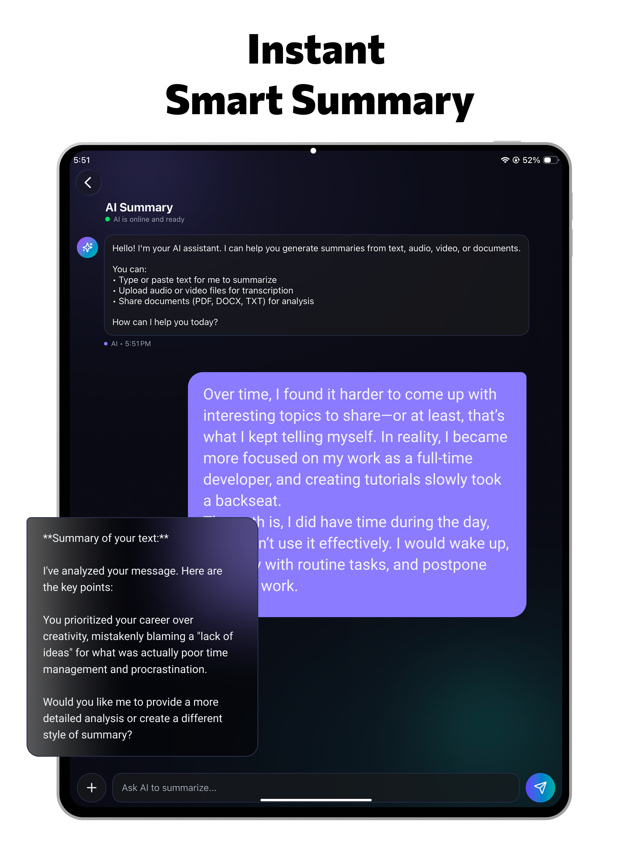 Notes AI Note Taker, Summary