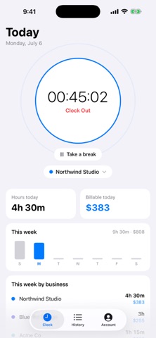 Clockwork Timecard screenshot