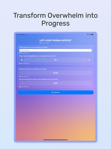 Buddy: ADHD Study Assistant iPad screenshot