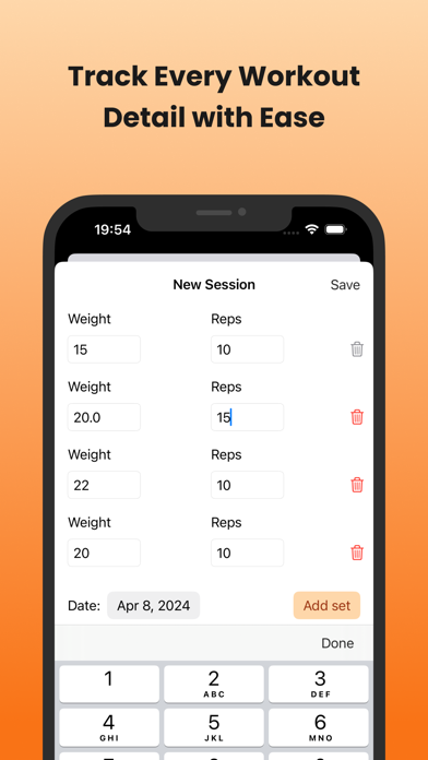 The Coach: gym workout log Screenshot