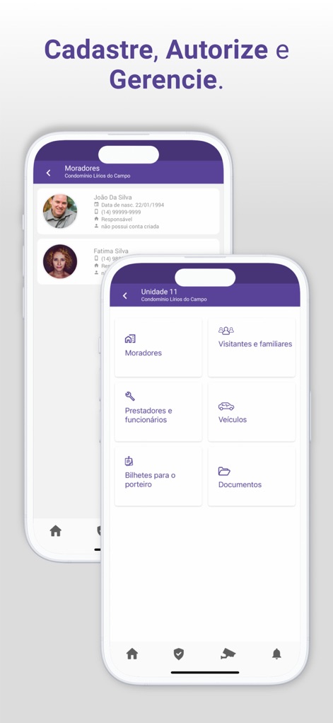 Condfy - L'outil centralise l'administration des résidents, permettant le cadastrement des profils et la consultation des informations sur les visiteurs et véhicules.