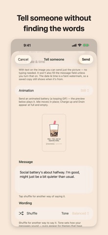 Social Battery Widget iPhone screenshot