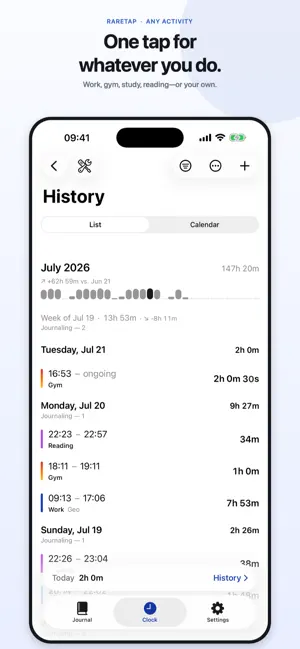 RareTap – Time Clock & Journal screenshot 3