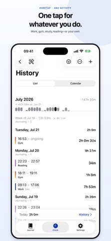 RareTap – Time Clock & Journal screenshot