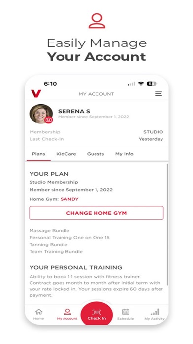 VASA Fitness Mobile Screenshot