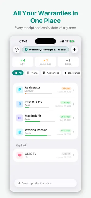 Warranty Tracker: Receipts screenshot 2