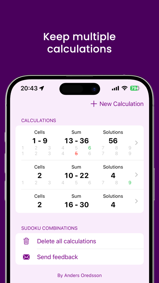 #2. Sudoku Combinations (iOS) Podle: anders o