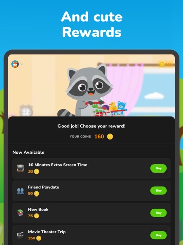 Raccoon Kids: Make Chores Fun iPad screenshot