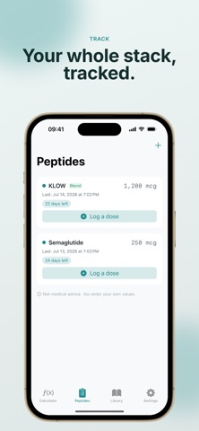 Peptra: Peptide Calculator iPhone screenshot