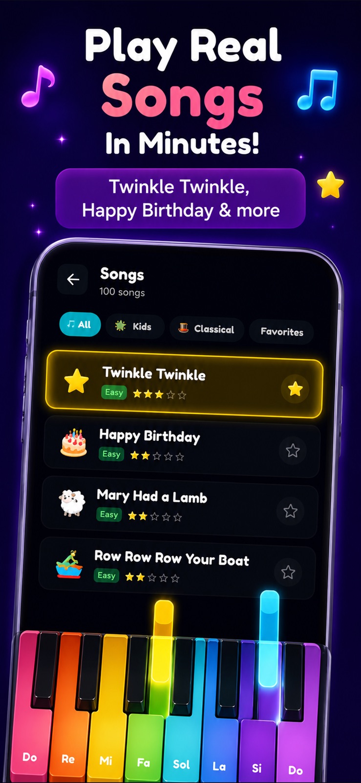 Learn Piano: Rainbow Keys iphone screenshot 2