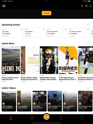Mizzou Tigers iPad screenshot