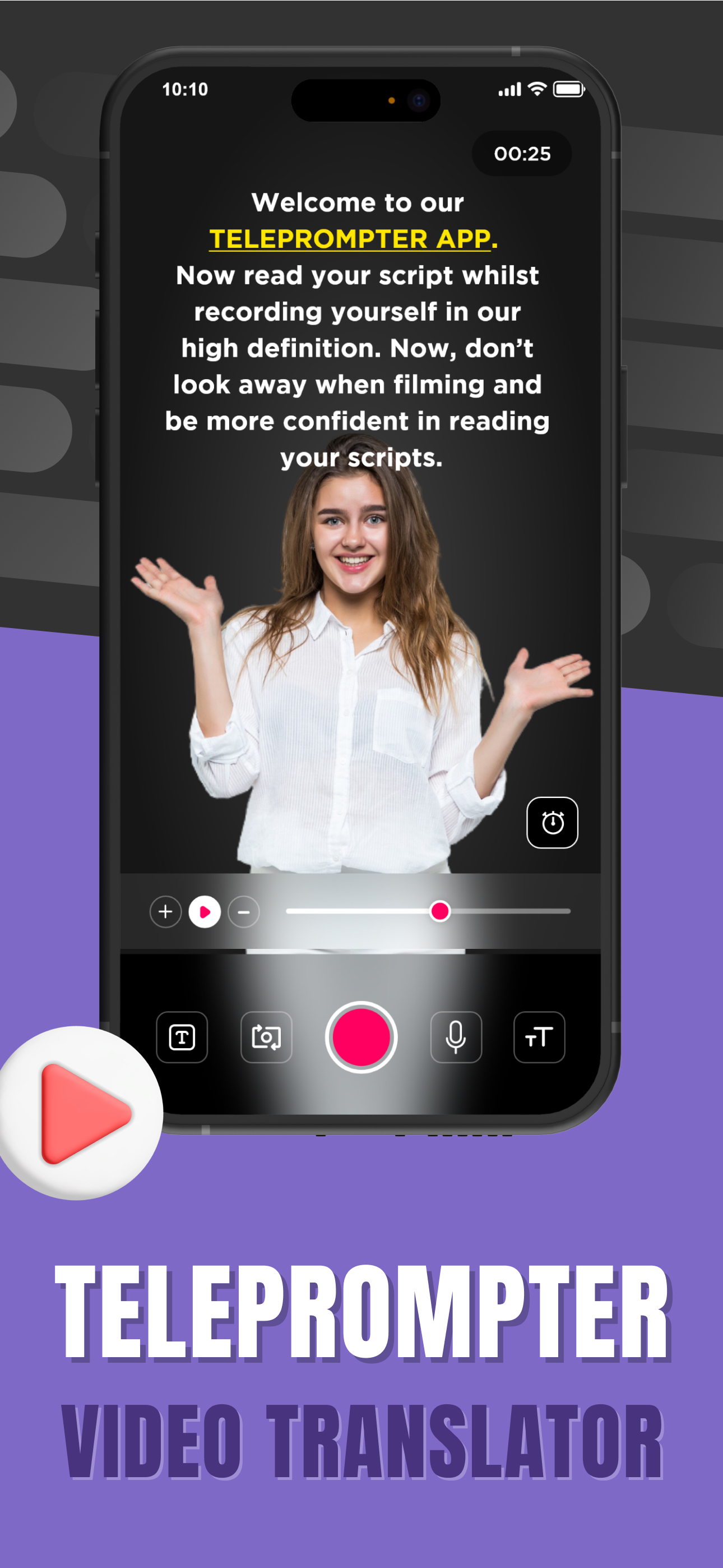 Teleprompter－Read script