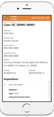 Orange County Site Inspection iPhone screenshot