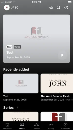 Jackson Park Baptist Church NC screenshot 2