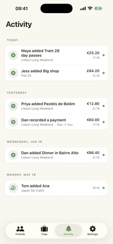 tab-it: split trip expenses Screenshot 3 of 3