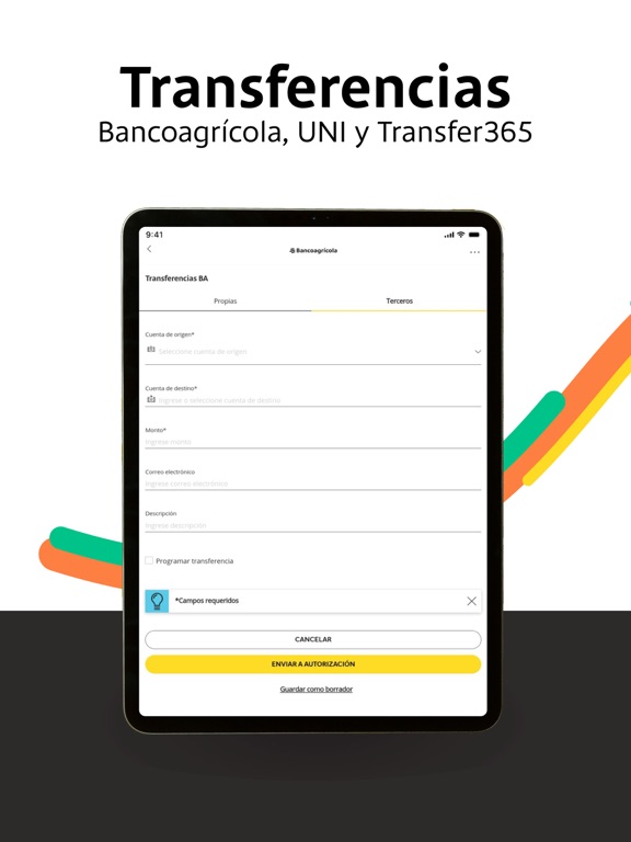 Bancoagrícola Empresas iPad screenshot 6 - Finance app