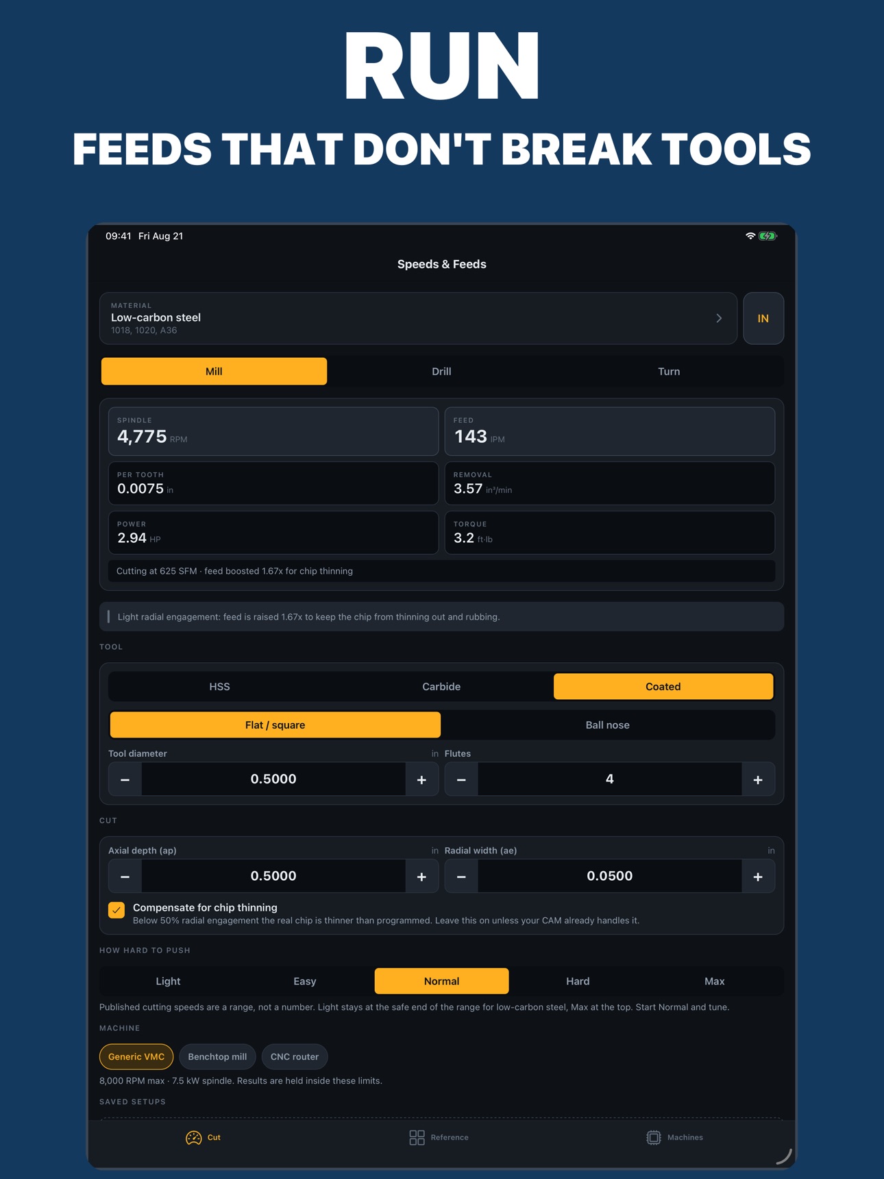 Screenshot 9 of Feedrate: CNC Speeds & Feeds
