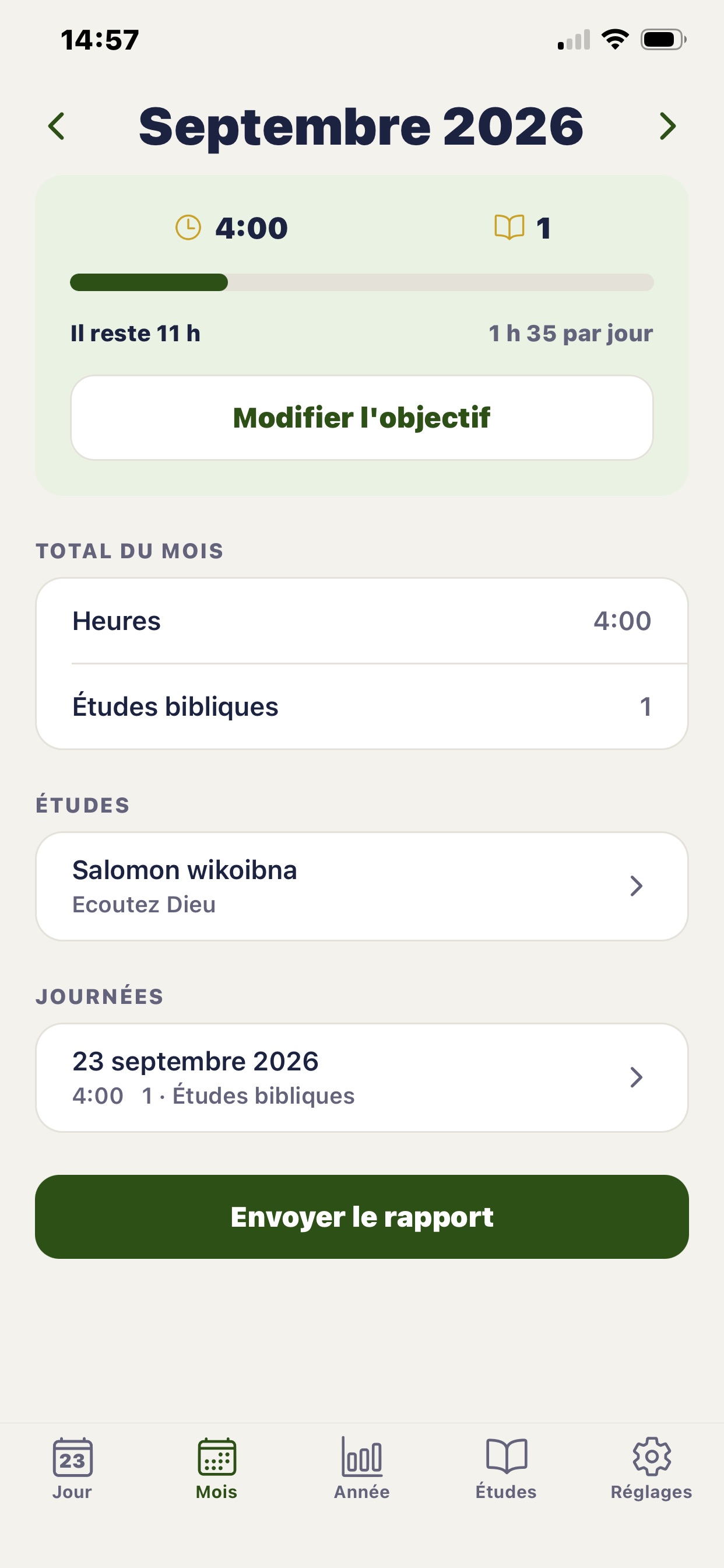 Screenshot 2 of Mon service — Prédication