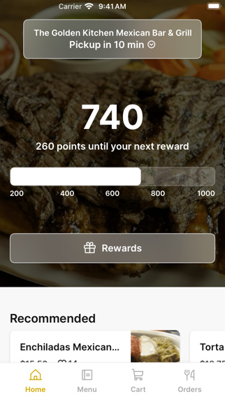 The Golden Kitchen Mexican Bar app screenshot