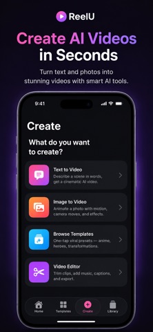 ReelU - AI Video Generator screenshot