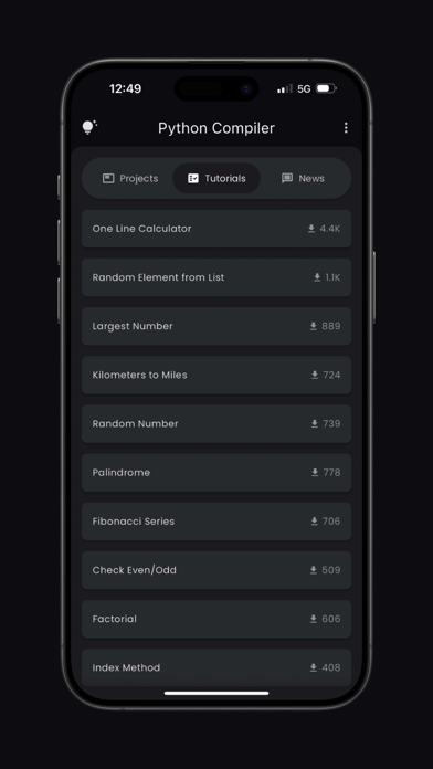 Python‎ Compiler iPhone screenshot