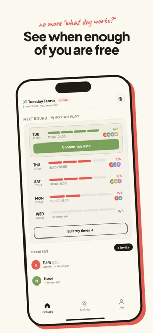 Toss-up: Group Scheduler screenshot 1