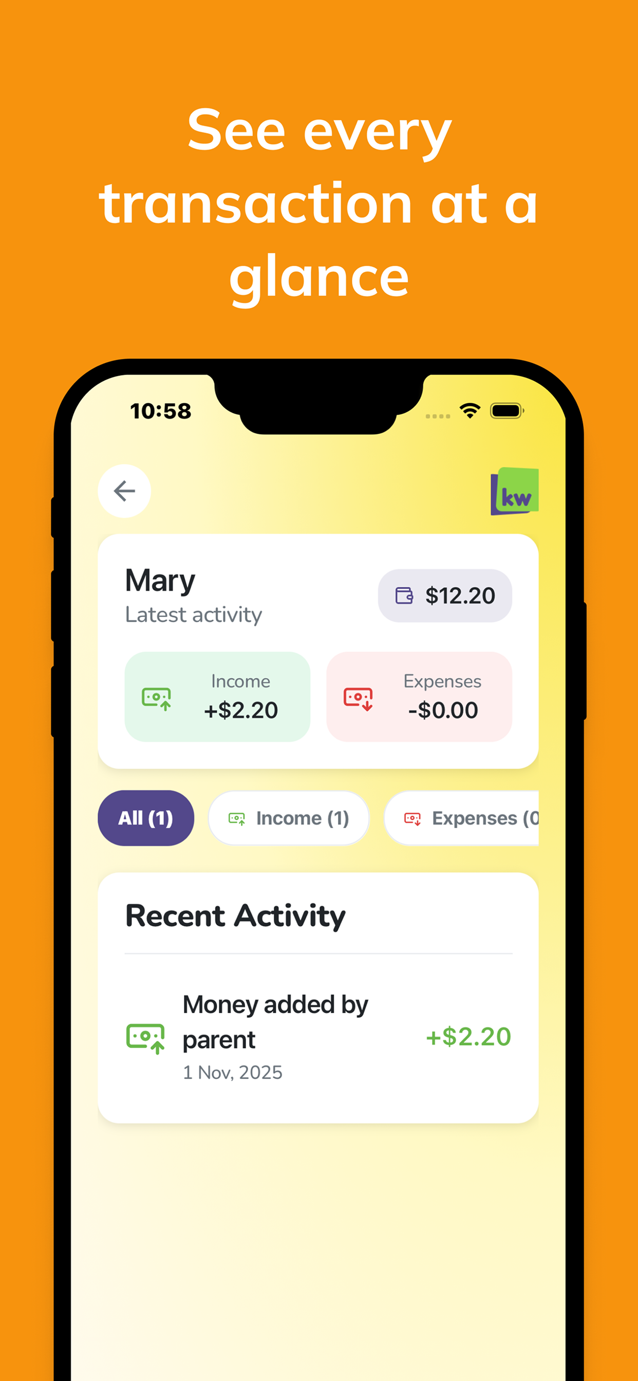 Kiddo Wallet App
