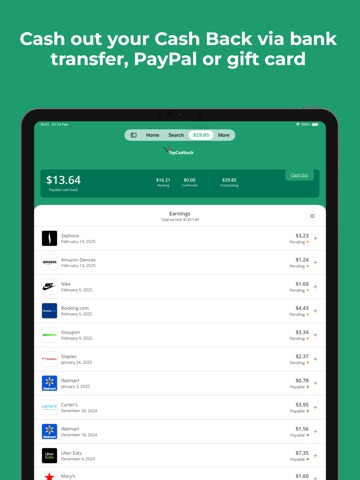TopCashback: Cash Back & Deals iPad screenshot