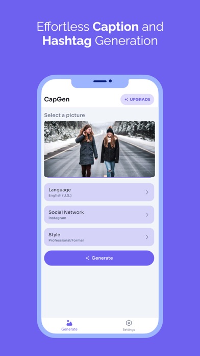 AI Captions & hashtag - CapGen Screenshot