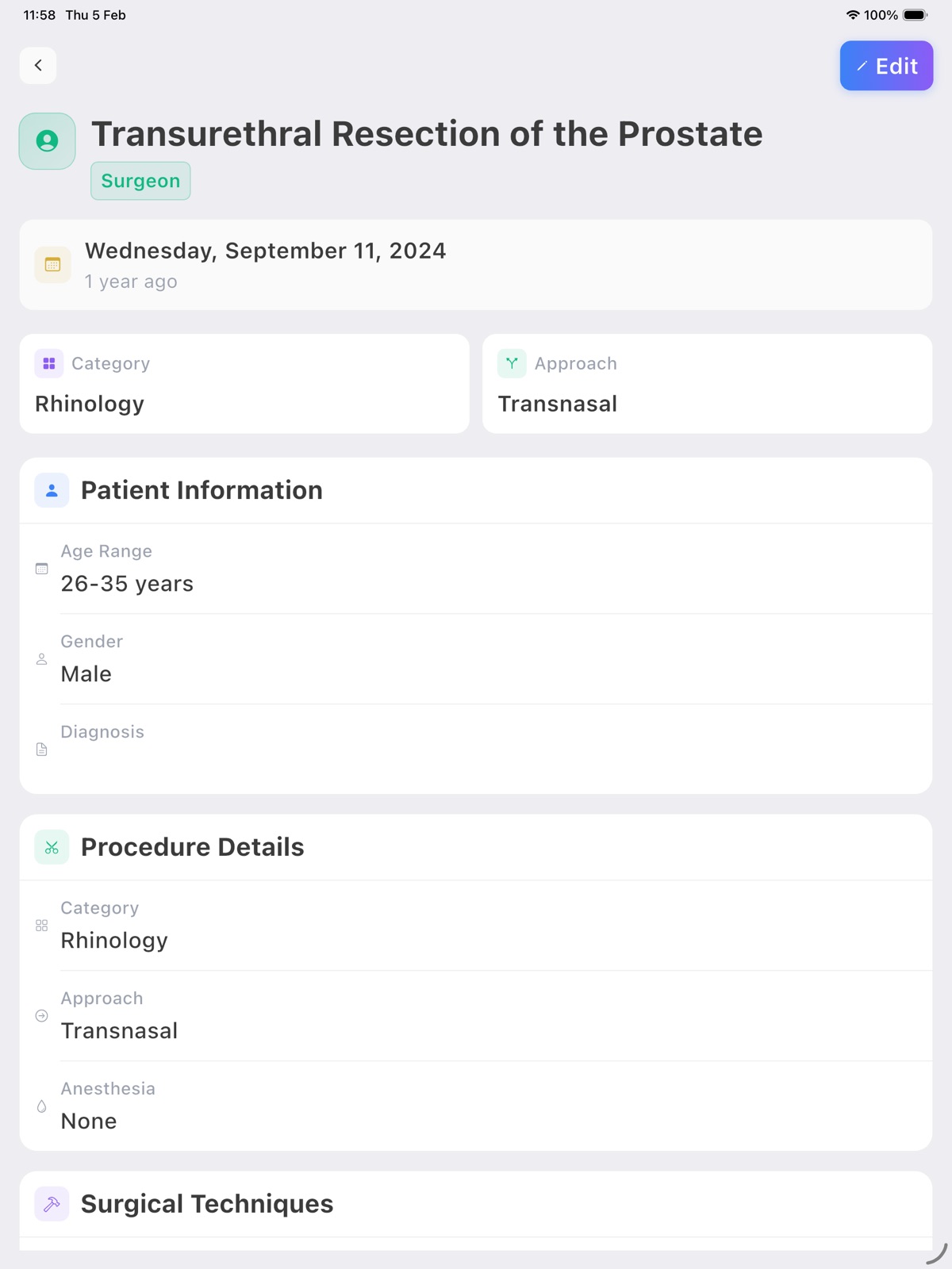 Surgeonal(Surgical Logbook) ipad screenshot 4