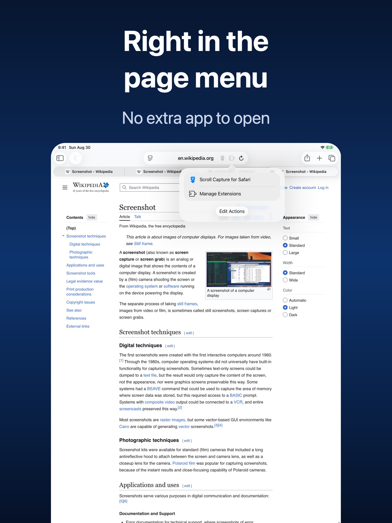 Screenshot 7 of Scroll Capture for Safari