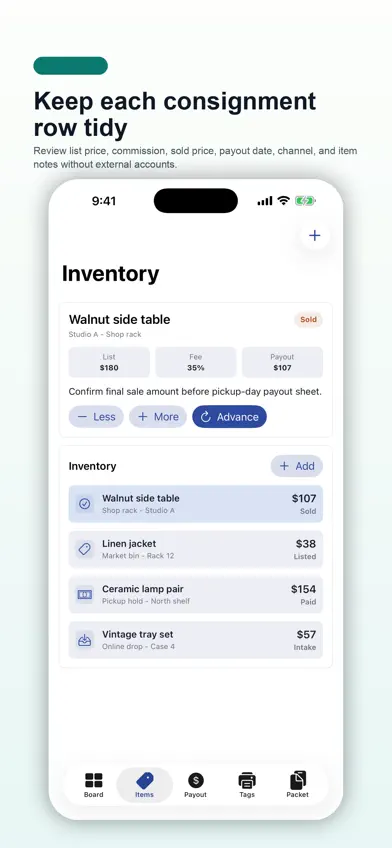 Consignment Payout Studio screenshot 2