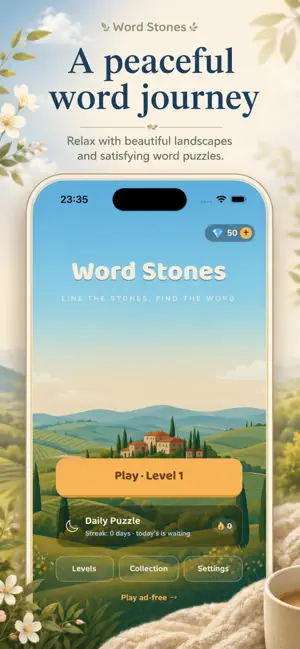 Word Stones: Calm Word Game screenshot 1